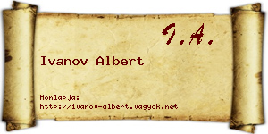 Ivanov Albert névjegykártya