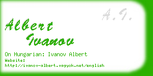 albert ivanov business card